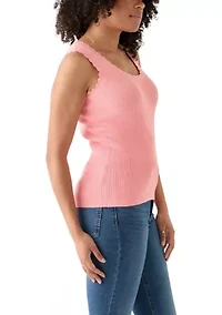 Women's Sleeveless Ribbed Sweater Knit Tank Top