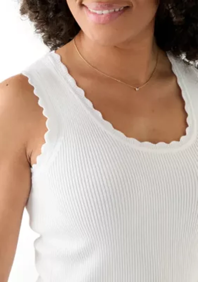 Women's Sleeveless Ribbed Sweater Knit Tank Top