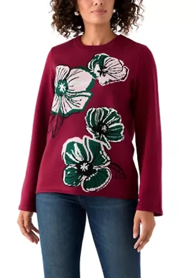 Floral Crew Neck Sweater