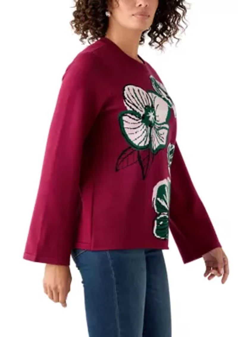 Floral Crew Neck Sweater