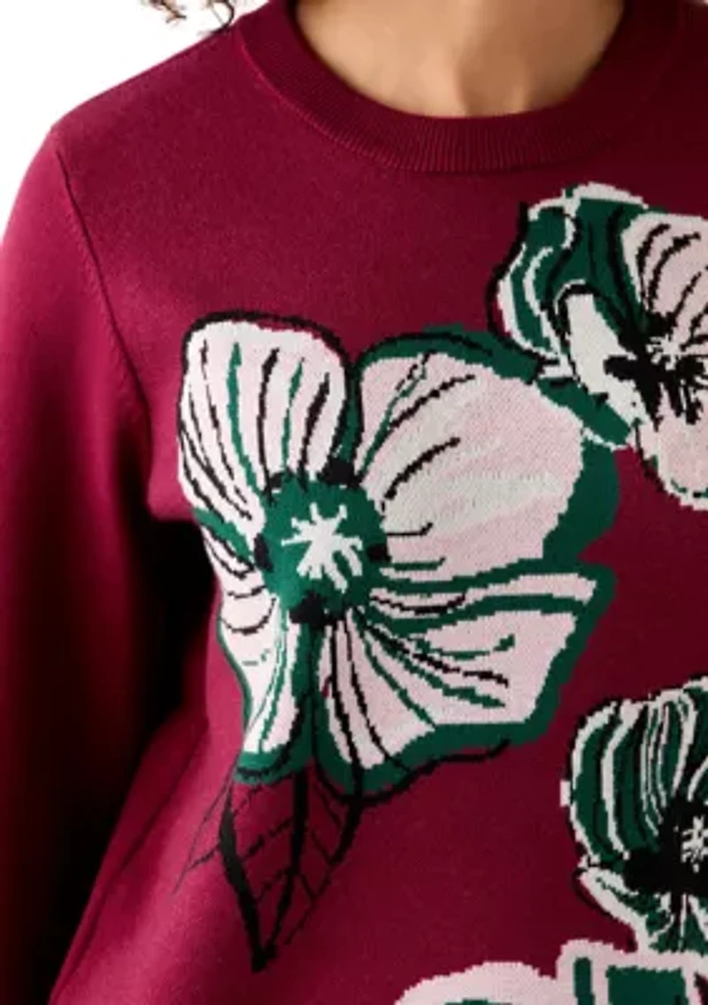 Floral Crew Neck Sweater