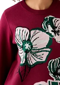 Floral Crew Neck Sweater