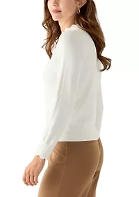 Women's Scallop Mock Neck Sweater