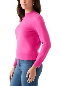 Women's Scallop Mock Neck Sweater