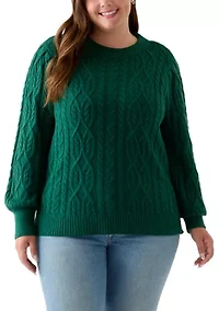 Plus Long Sleeve Cable Sweater