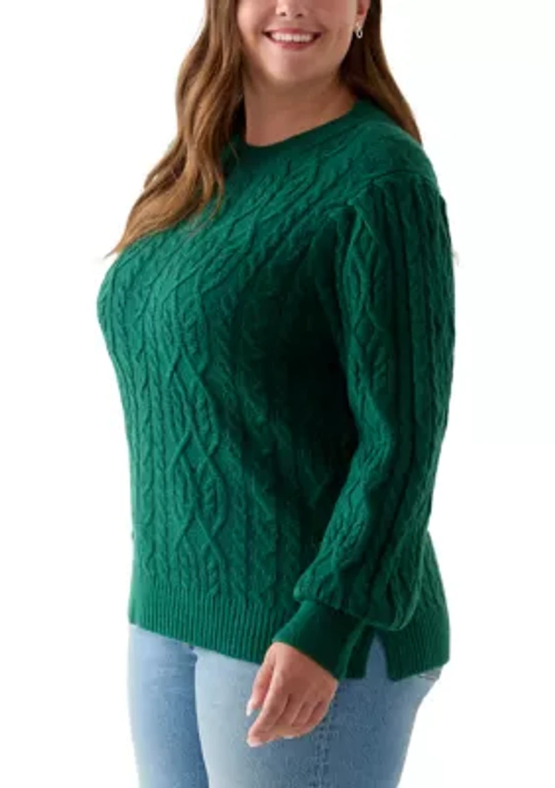 Plus Long Sleeve Cable Sweater