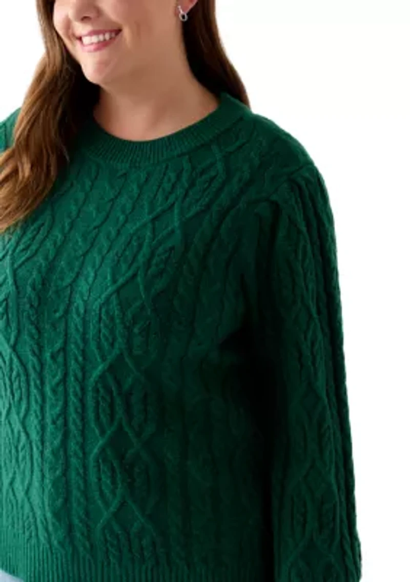 Plus Long Sleeve Cable Sweater