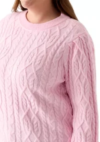 Plus Long Sleeve Cable Sweater