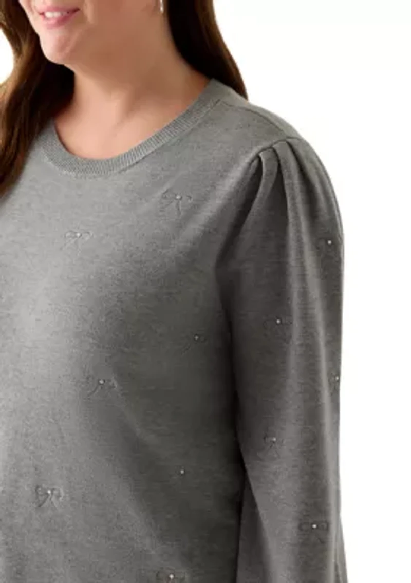 Plus Long Sleeve Crewneck Tunic Sweater