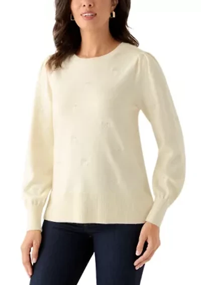 Women's Embellished Bow Tunic Sweater