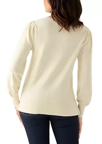 Women's Embellished Bow Tunic Sweater
