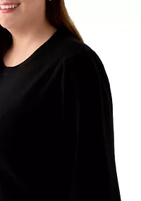 Plus Long Sleeve Crew Neck Tunic Sweater