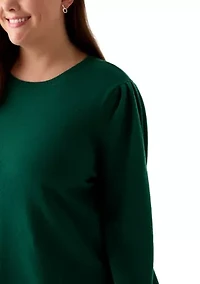 Plus Long Sleeve Crew Neck Tunic Sweater