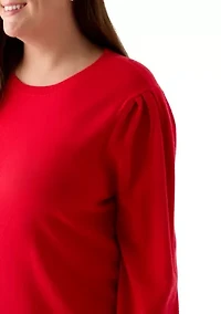 Plus Long Sleeve Crew Neck Tunic Sweater