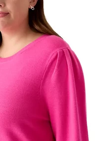 Plus Long Sleeve Crew Neck Tunic Sweater