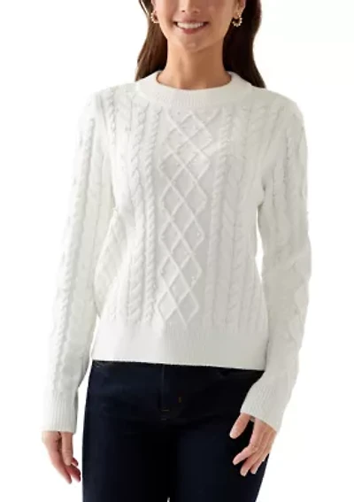 Petite Pearl Cable Sweater