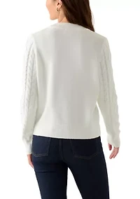 Petite Pearl Cable Sweater