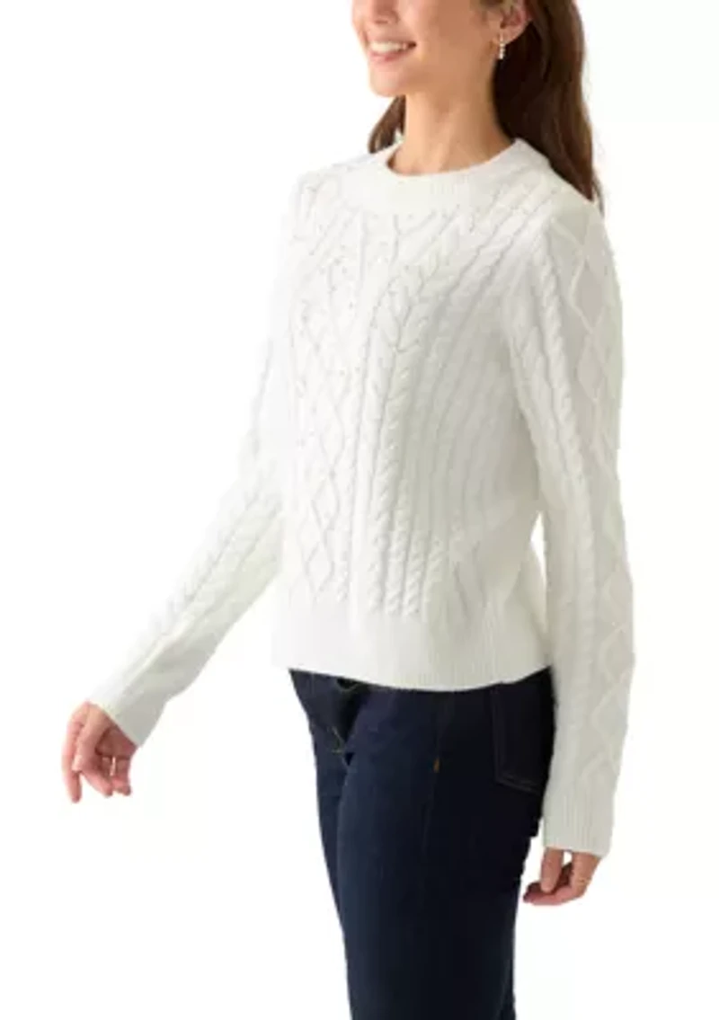 Petite Pearl Cable Sweater