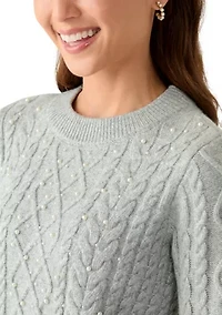 Petite Pearl Cable Sweater