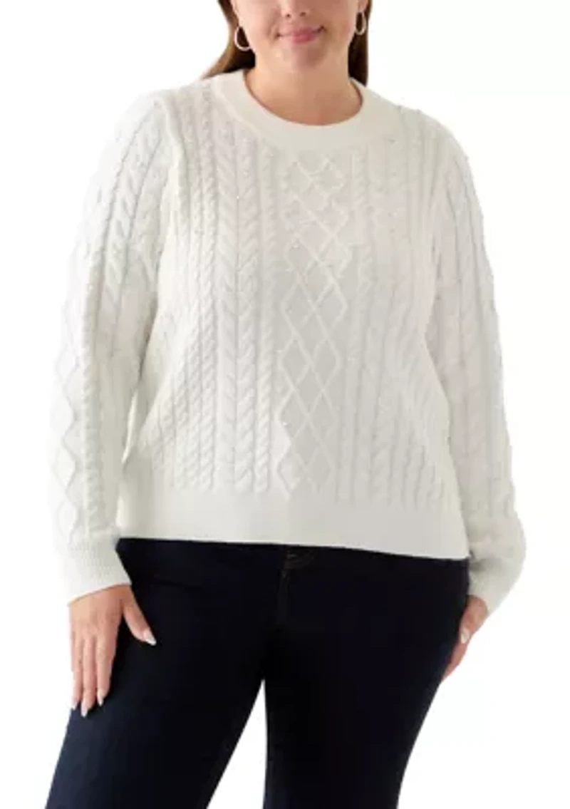 Plus Cable Pearl Sweater
