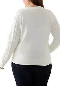 Plus Cable Pearl Sweater