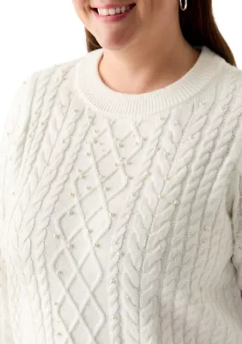 Plus Cable Pearl Sweater