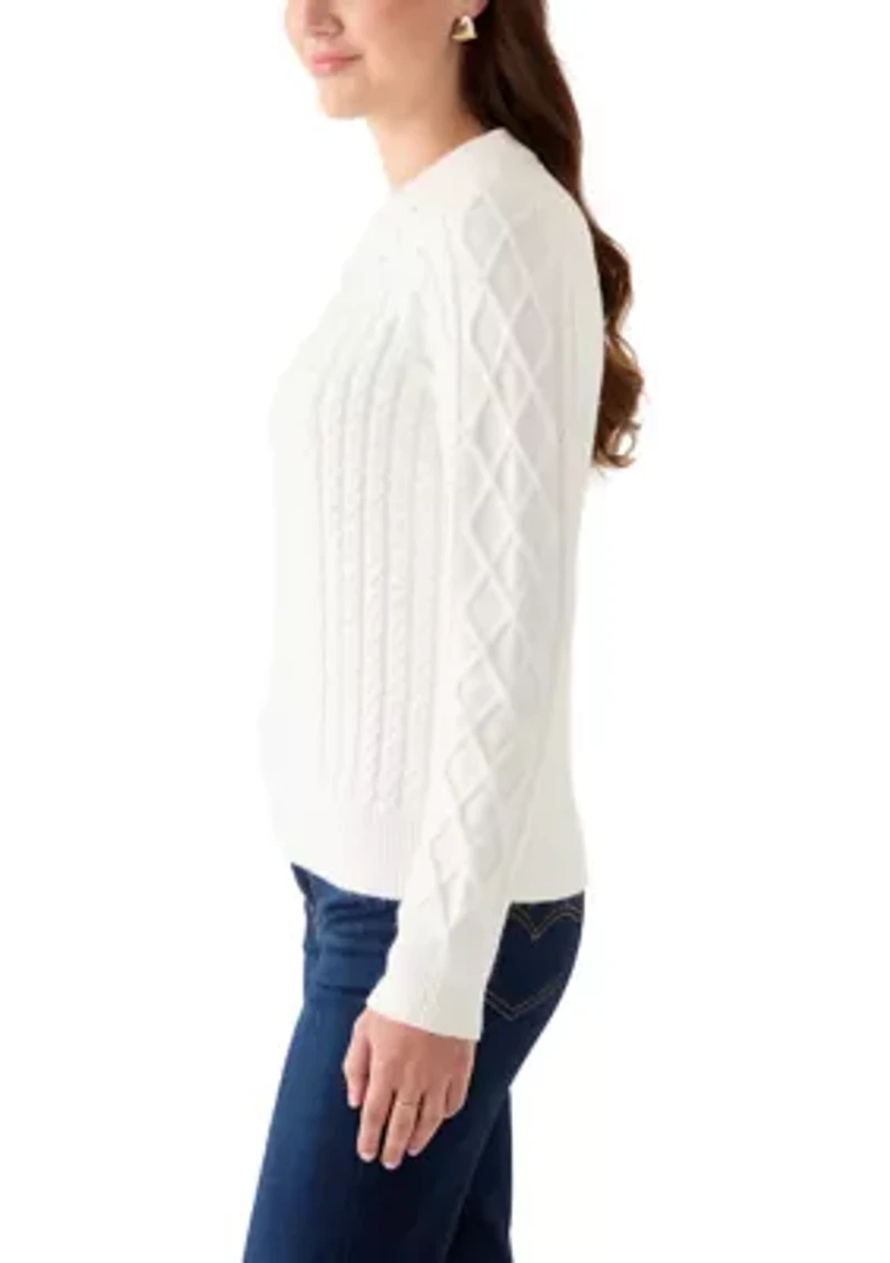 Women's Long Sleeve Cable Sweater