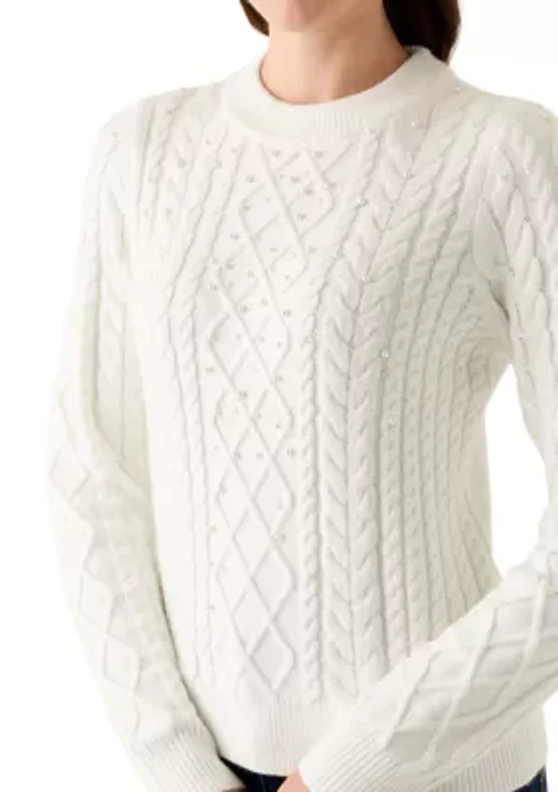 Women's Long Sleeve Cable Sweater