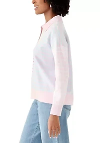 Women's Striped Polo Sweater