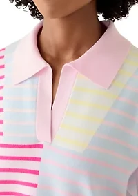 Women's Striped Polo Sweater