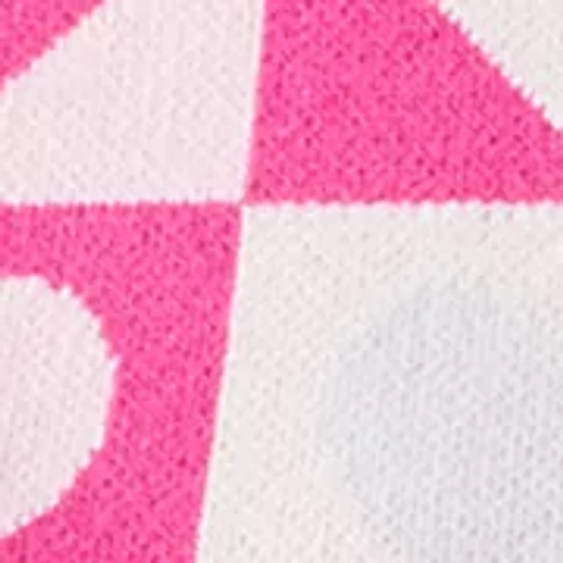 Plus Heart Block Crew Neck Sweater