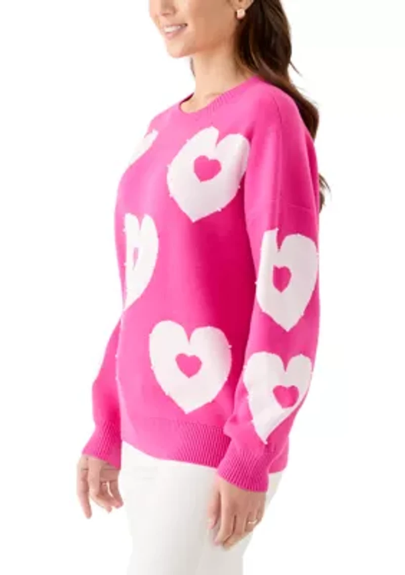 Petite Pearl Heart Sweater