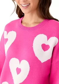 Petite Pearl Heart Sweater