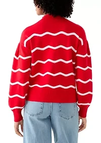 Women's Scallop Striped Sweater