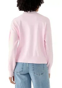 Women's Heart Scallop Trim Sweater