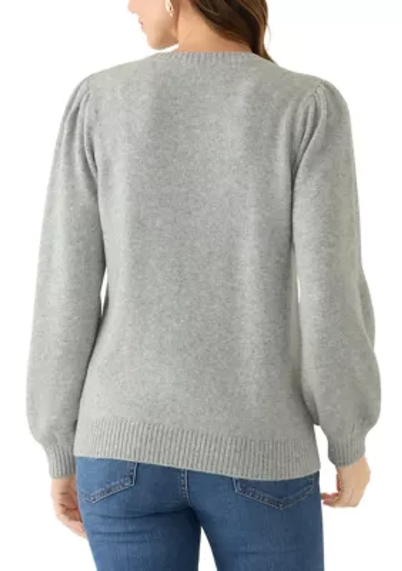 Women's Floral Appliqué Sweater