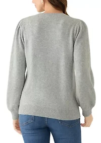 Women's Floral Appliqué Sweater