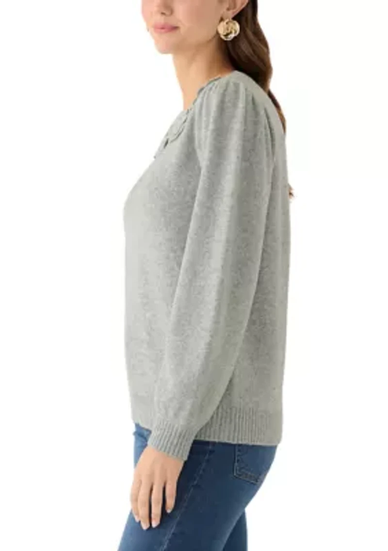 Women's Floral Appliqué Sweater