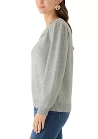 Women's Floral Appliqué Sweater