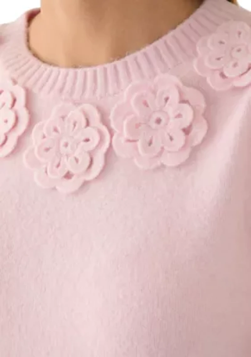 Women's Floral Appliqué Sweater