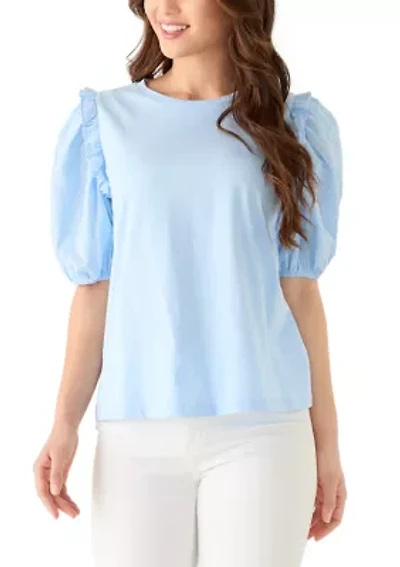 Petite Short Puff Sleeve Top