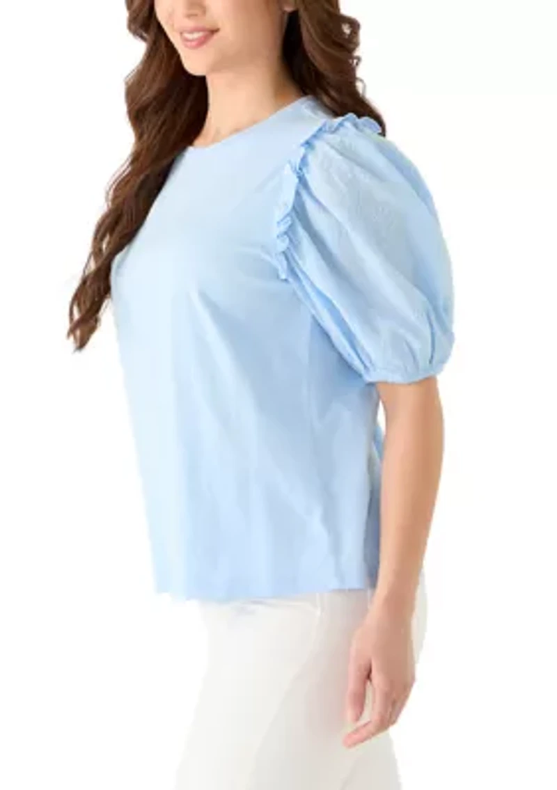 Petite Short Puff Sleeve Top