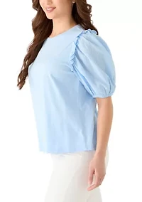 Petite Short Puff Sleeve Top