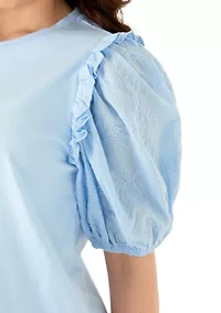 Petite Short Puff Sleeve Top