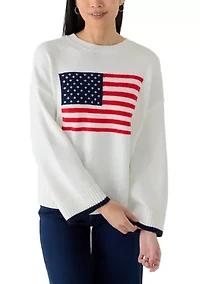 Petite American Flag Sweater