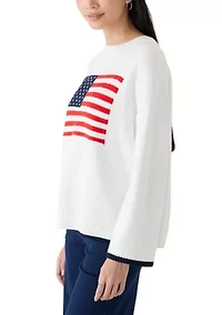 Petite American Flag Sweater
