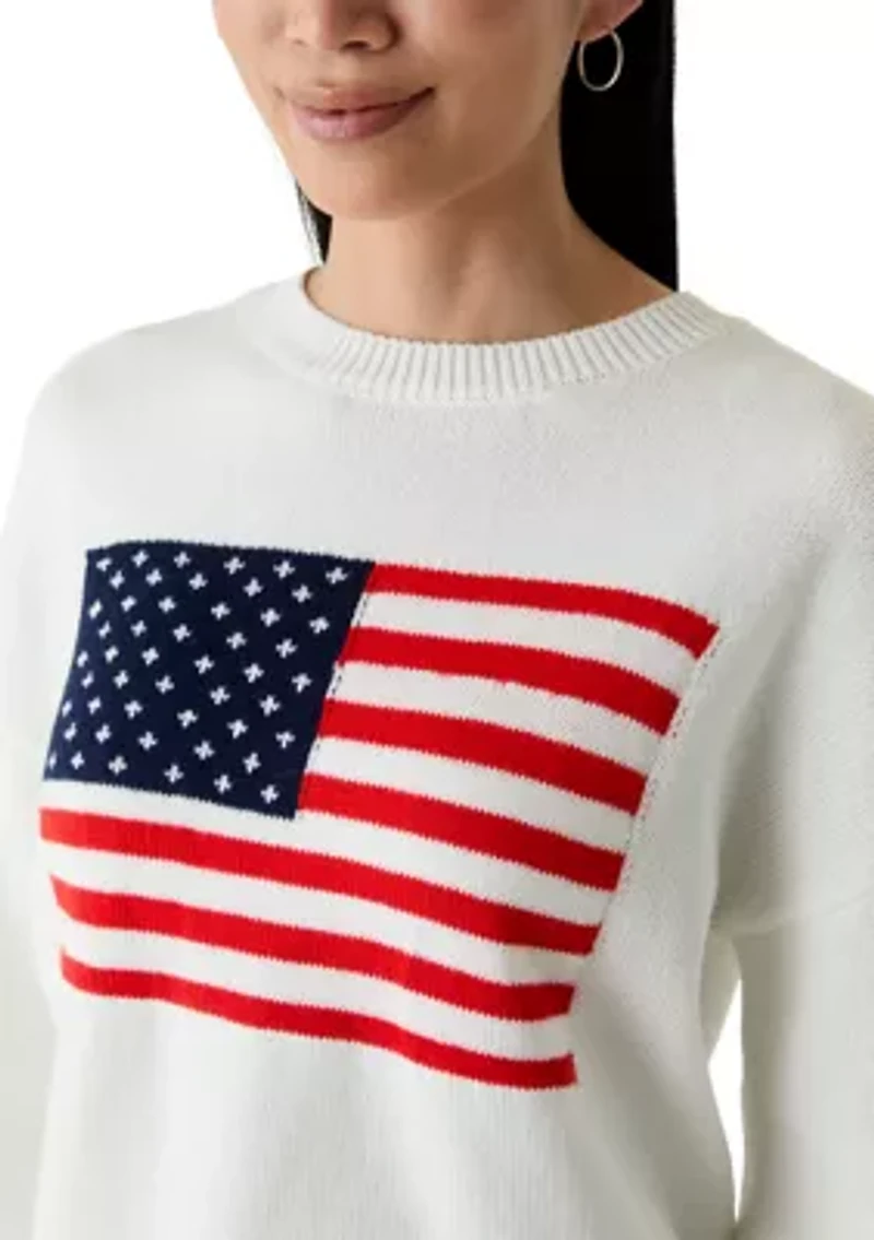 Petite American Flag Sweater