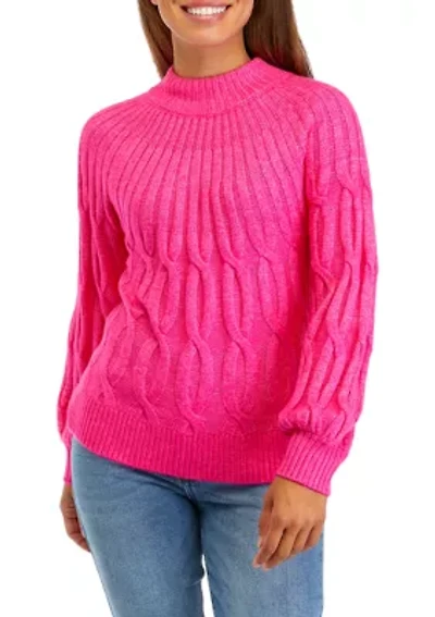 Petite Cascade Cable Knit Sweater