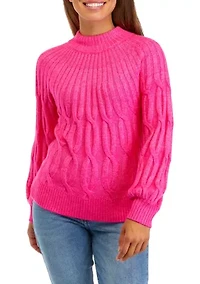 Petite Cascade Cable Knit Sweater