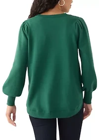 Petite Round Hem Tipped Sweater